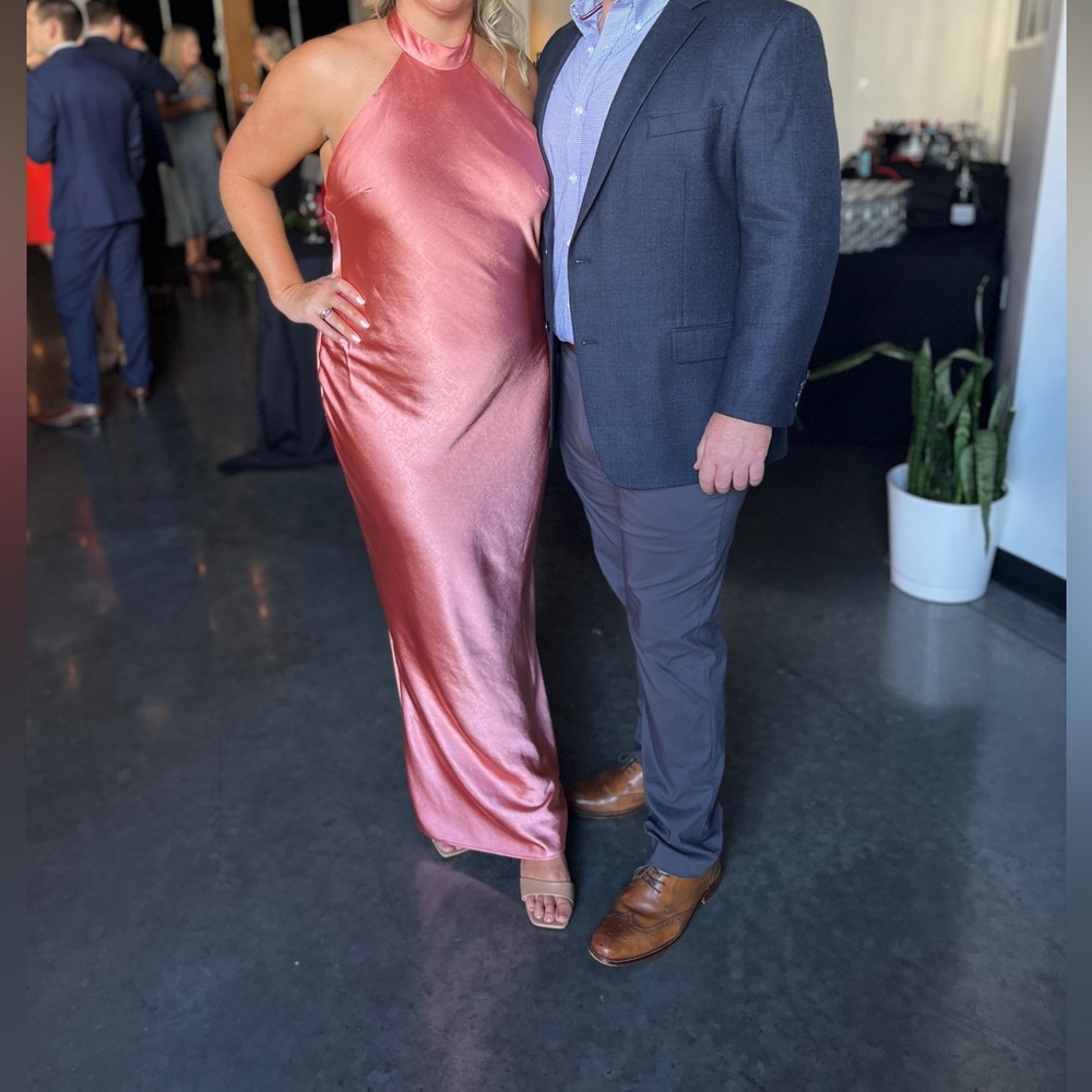 Lulu's Blush Pink Satin Dress